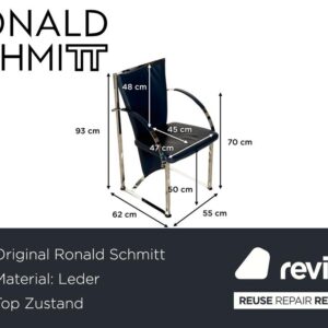 6er Garnitur Ronald Schmitt Stuhl Leder Blau