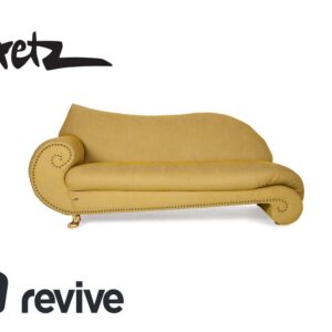 Bretz Gaudi Samt Stoff Sofa Gelb Grün Dreisitzer Couch Neubezug ✨