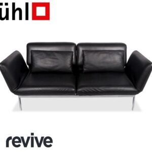Brühl Roro Medium Leder Sofa Schwarz Zweisitzer Couch manuelle ✨