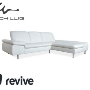 Willi Schillig Loop Leder Ecksofa Creme Weiß manuelle Funktion