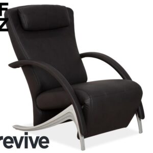 Rolf Benz 3100 Sessel veganes Leder Anthrazit Schwarz Neubezug ✨