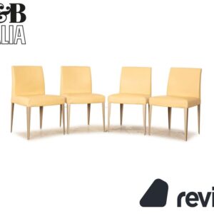 4er Garnitur B&B Italia Leder Stuhl Creme Esszimmer