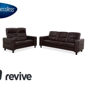 Stressless Wave Leder Dreisitzer Braun Espresso manuelle