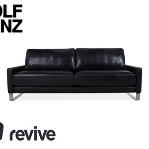 Rolf Benz EGO Leder Dreisitzer Schwarz Sofa Couch