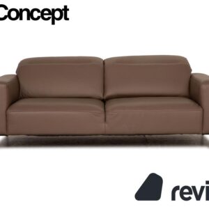 BoConcept Zürich Leder Zweisitzer Braun Taupe Sofa Couch Funktion