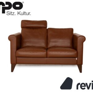 Erpo CL 500 Leder Zweisitzer Braun inkl. Kopfstütze Sofa Couch