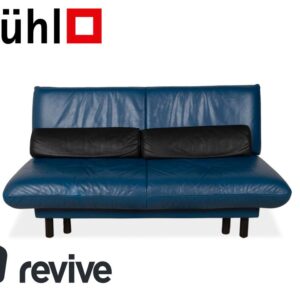 Brühl Quint Leder Zweisitzer Schlafsofa Blau manuelle Funktion