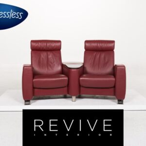 Stressless Arion Leder Sofa Rot Zweisitzer Funktion Couch #13342