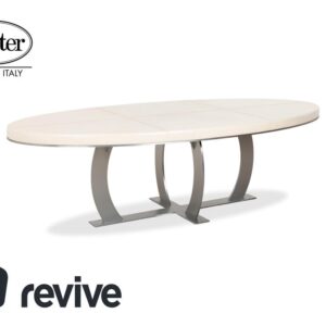 Baxter Gilbert Leder Tisch Beige Creme Weiß Esszimmer Oval