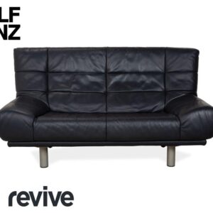 Rolf Benz BMP 418 Leder Zweisitzer Dunkelblau Sofa Coch