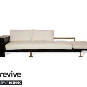 Draenert Leder Liege Creme Weiß Sofa Schwarz Gold Couch manuelle