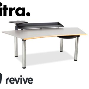 Vitra Metropol Holz Schreibtisch Grau Kabelmanagement manuelle