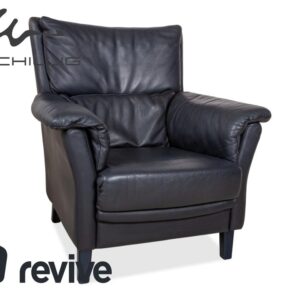 Willi Schillig Leder Sessel Dunkelblau Marineblau