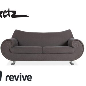 Bretz Gaudi Dreisitzer Sofa Beige Grau Braun Couch Silberne