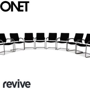 8er Garnitur Thonet S74 Stoff Stuhl Silber Garnitur