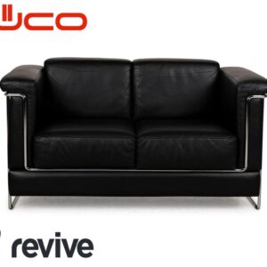 Züco Carat Leder Zweisitzer Schwarz Sofa Couch