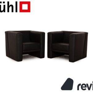 Brühl Visavis Leder Sessel Garnitur Schwarz ✨