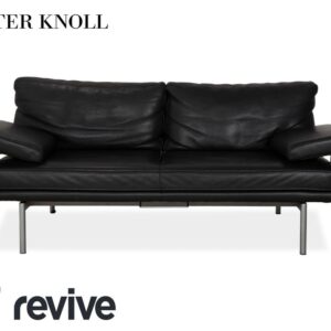Walter Knoll Living Platform Leder Zweisitzer Schwarz Sofa ✨