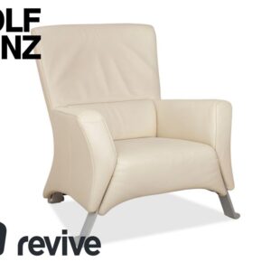Rolf Benz 322 Leder Sessel Weiß Creme