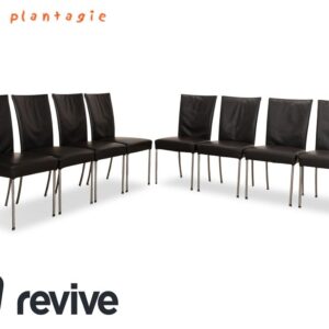 8er Garnitur bert plantagie Jeanne Flex Leder Stuhl Grau