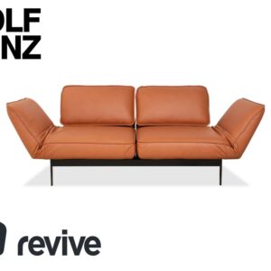 Rolf Benz Mera 386 Leder Zweisitzer Braun Camel manuelle ✨