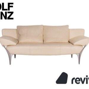 Rolf Benz 1600 Leder Sofa Creme Zweisitzer Funktion Couch ✨