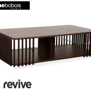 Roche Bobois Palis Holz Couchtisch Dunkelbraun Glas