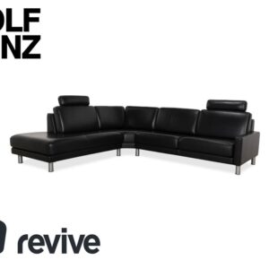 Rolf Benz EGO Ecksofa Leder Ecksofa Schwarz Sofa Couch Kopfstütze