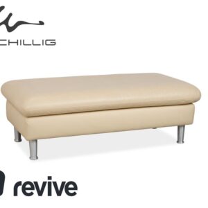Willi Schillig Loop Leder Hocker Creme