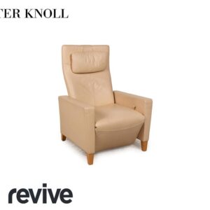 Walter Knoll Leder Sessel Beige manuelle Funktion