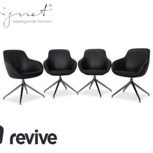 4er Garnitur Signet Mailo Leder Stuhl Braun Grau Esszimmer