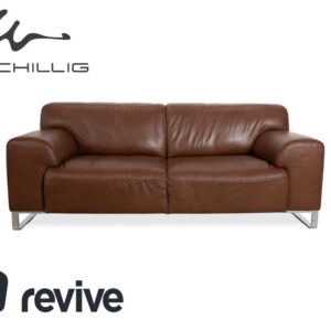 Willi Schillig Alessiio Leder Zweisitzer Braun Mokka Sofa Couch
