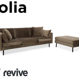 Bolia Scandinavia Dreisitzer Hocker Stoff Sofa Oliv Grün Couch