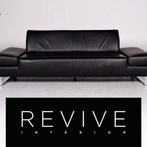 Willi Schillig Taboo Designer Leder Sofa Schwarz Dreisitzer ✨