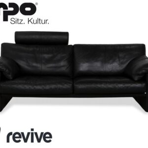Erpo CL 300 Leder Zweisitzer Schwarz Sofa Couch