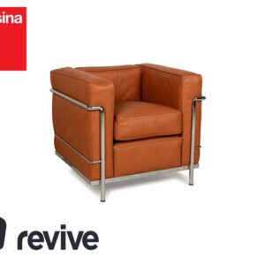Cassina Le Corbusier LC 2 veganes Leder Sessel Braun Cognac ✨