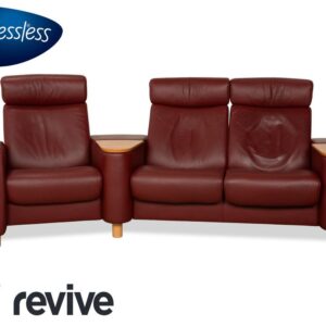 Stressless Arion Leder Dreisitzer Rot Dunkelrot Sofa Couch