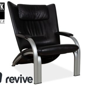 WK Wohnen Spot 698 Leder Sessel Schwarz manuelle Funktion Sofa