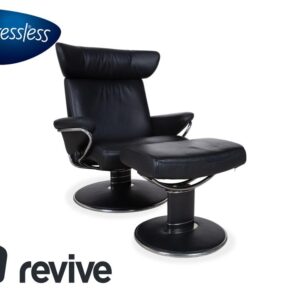 Stressless Jazz Leder Sessel Schwarz inkl. Hocker Größe L