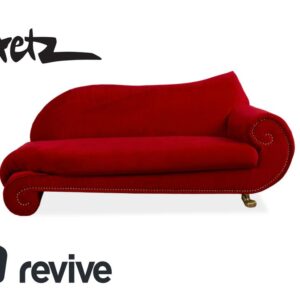 Bretz Gaudi Stoff Dreisitzer Recamiere Rot Sofa Couch Neubezug ✨