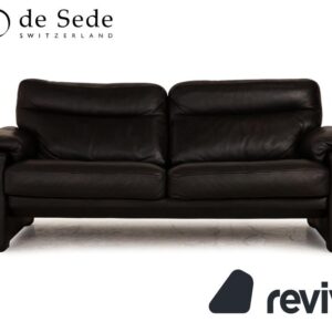 de Sede ds 70 Leder Zweisitzer Schwarz Sofa Couch ✨