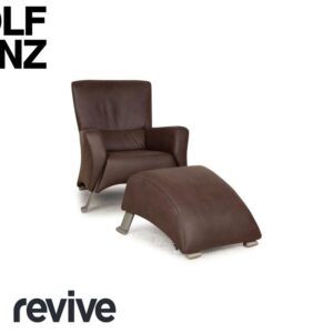 Rolf Benz 322 Sessel inkl. Hocker Braun veganes Leder ✨