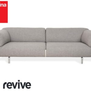 Cassina Met 250 Stoff Dreisitzer Hellgrau Sofa Couch Neubezug