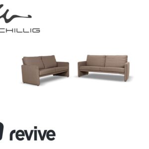 Willi Schillig Stoff Sofa Garnitur Dreisitzer Beige Sofa Couch