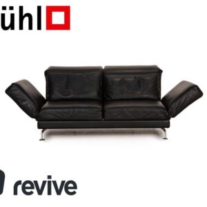 Brühl Moule (medium) Leder Sofa Schwarz Zweisitzer Couch ✨