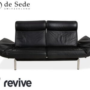 de Sede DS 450 Leder Zweisitzer Schwarz manuelle Funktion Sofa
