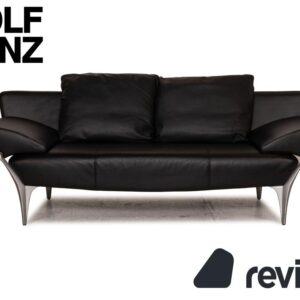 Rolf Benz 1600 Leder Sofa Schwarz Dreisitzer Couch Funktion ✨