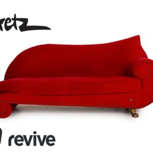 Bretz Gaudi Samt Sofa Rot Dreisitzer Couch Recamière ✨