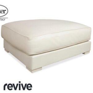 Baxter Leder Hocker Weiß Creme