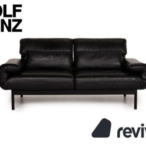 Rolf Benz Plura Leder Sofa Schwarz Zweisitzer Couch Funktion ✨